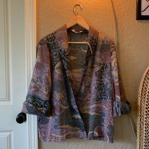Vintage Floral Kimono Style Light Weight Blazer